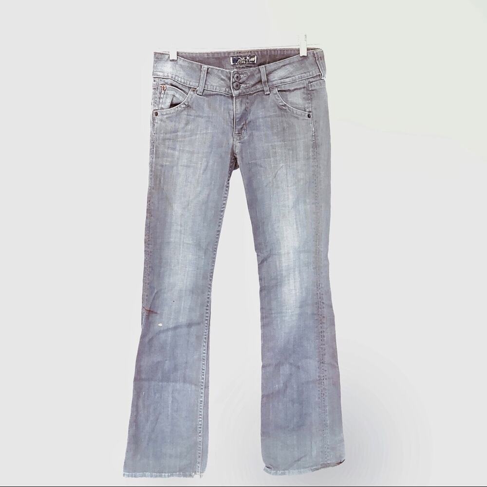 Hudson  Jeans Lowrise Bootcut Light Gray Wash Flap Pockets Retro Size 28